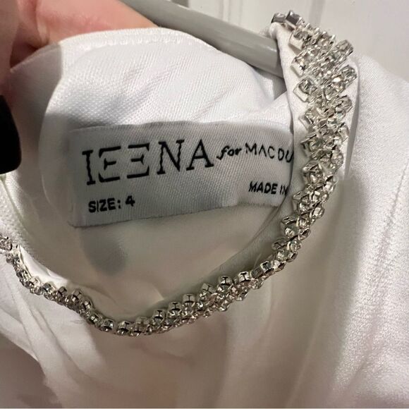 NWT IEENA for Mac Duggal Rhinestone Neckline Draped Mini Dress‎ size 4 - Picture 8 of 16